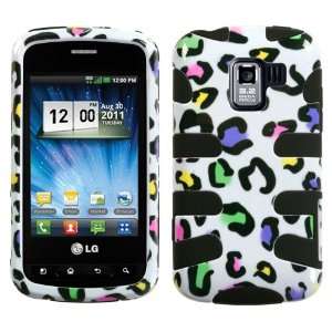  LG LS700 (Optimus Slider) Colorful Leopard Black Fishbone Phone 