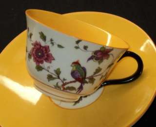 Crown Staffordshire Artsy Deco HP ORANGE Simply Tea cup and saucer 