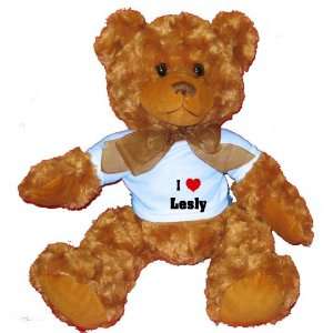  I Love/Heart Lesly Plush Teddy Bear with BLUE T Shirt 