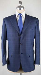 New $7200 Kiton Blue Suit 44/54  