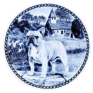  French Bulldog (Fawn) Danish Blue Porcelain Plate