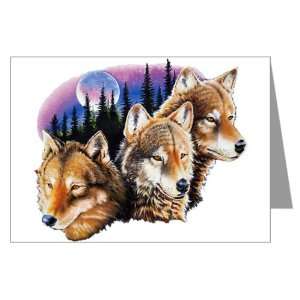  Greeting Card Darkside Wolves Moon And Forest Everything 