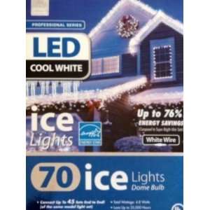  70 Cool White LED Ice Lights Icicle Style Lights with dome 