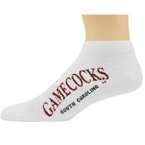 South Carolina Gamecocks White Team Name Ankle Socks  