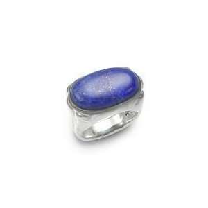  .925 Silver & Lapis Lazuli Oval Ring, Size 7 Jewelry
