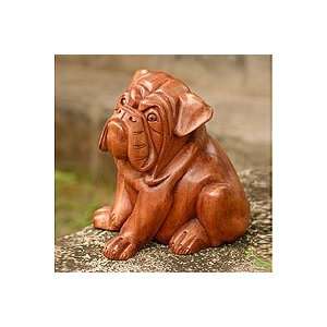  Wood statuette, Bulldog Thoughts