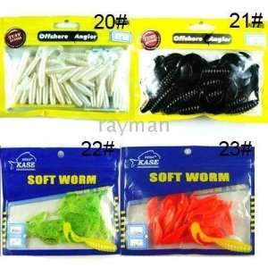  worm lures e lots of 50pcs high quality kase soft baits 