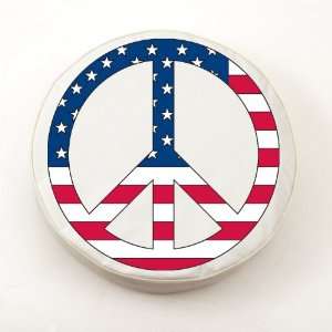  USA Peace Sign White Spare Tire Cover