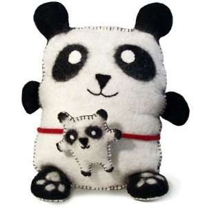  Panda Bear and Cub Set in Wool Felt Toys & Games