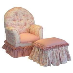 SWATCH   Pink Toile Childs Size Chair 
