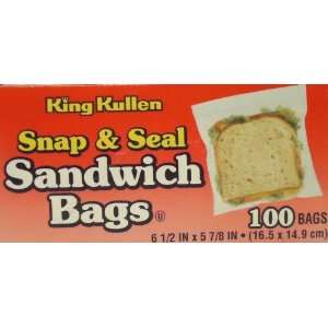  King Kullen Sandwich Bags 100 Ct 6 1/2 X 5 7/8 