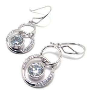  Zircon Crystal 925 Sterling Silver Earrings Pair 