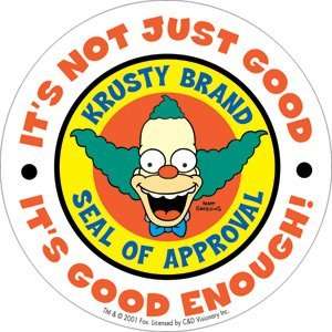  Simpsons Krusty Brand of Approval Sticker S SIM 0051 