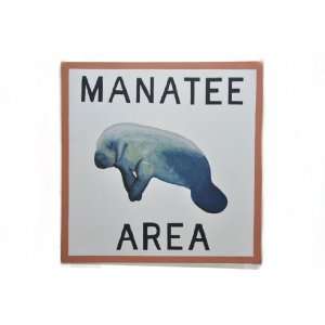  Manatee Area Sign Tin Animal Square 17.5 Warning Ocean 