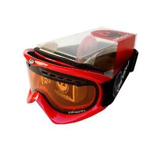  Dragon Ski & Snowboard Goggles DX   Red Frame/Amber Lens 