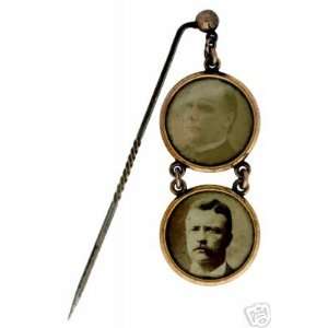  1900 McKinley & Roosevelt Hanging Picture Pin   RARE 