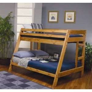  Twin Full Size Bunk Bed Cottage Style Amber Wash Finish 