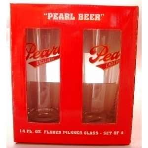   Licensed Pearl Beer Flared Pilsner Glass Set