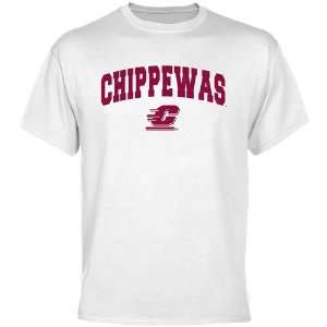 Cent. Michigan Chippewas White Mascot Arch T shirt   