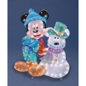  36 Disney Mickey Mouse With Snowmouse Lighted Yard Art 