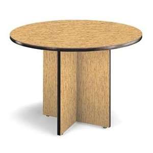  Conference Table 42 Round   Medium Oak