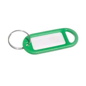 KEY RING TAG 50MM X 20MM WITH LABEL AND SPLIT KEY RING GREEN ( pack 10 