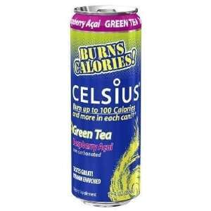  Celsius Calorie Burner Green Tea Cans, Raspberry Acai, 15 Count 