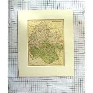   WELLER ANTIQUE MAP c1790 c1900 HEREFORDSHIRE ENGLAND