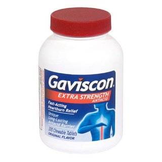 Gaviscon Extra Strength Chewable Antacid Tablets, Original Flavor, 100 
