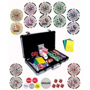   Gambling Poker Chip Chipset with Gaming Accessories. Sports