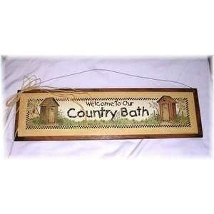   to Our Country Bath Wooden Bathroom Wall Art Sign