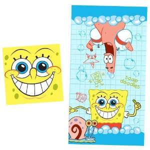 Sponge Bob Oodles of Doodles 2pc Fiber Reactive Bath Set 