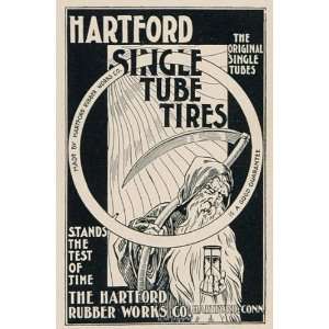 1897 Ad Hartford Rubber Works Tube Tires Father Time   Original Print 