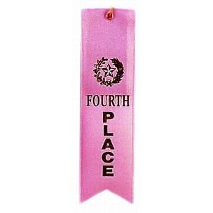  4th Place Trophy Pink Ribbon w/card