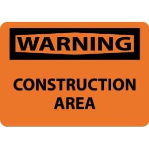 Warning, Construction Area, 10X14, Adhesive Vinyl  