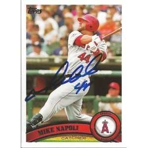 Mike Napoli Signed Los Angeles Angels 2011 Topps Card  