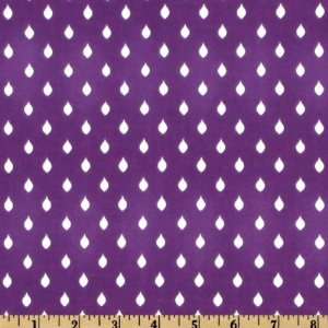  44 Wide Moonlit Sonata Rain Drops White/Purple Fabric By 