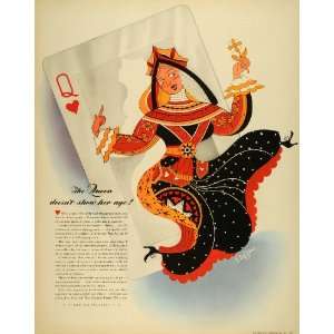  Ad Playing Cards Queen Hearts S.C. Johnson Wax WWII War Production 