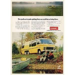 1974 GMC MotorHome Motor Home Man Boy Fishing Print Ad (Memorabilia 