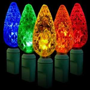 C6 LED Strawberry Multicolor Prelamped Light Set, Green Wire   70 LED 