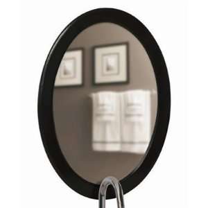  29 Inch Oval Framed Vanity Mirror in Walnut BF8000
