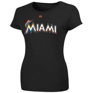  Majestic Miami Marlins Ladies Official Wordmark T Shirt 