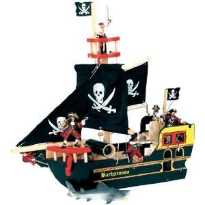  Wooden Barbarossa Pirate Ship Toys & Games
