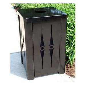  32 Gal. Square Metal Receptacle Heavy Duty, Recycle Top 