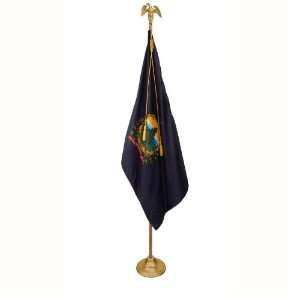  Vermont Flag Set 3X5 Ft   8 Ft Oak Pole w/ Eagle Patio 