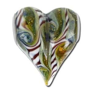   Park Artsy Glass Heart Pendant Large Hole Beads Arts, Crafts & Sewing