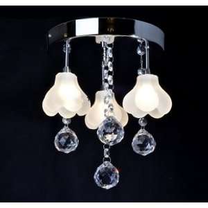   Glass Crystal Chanlier with 3 Lights (Flower Shape)