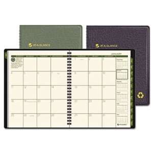  Recycled Monthly Planner, Black, 6 7/8 x 8 3/4, 2012 