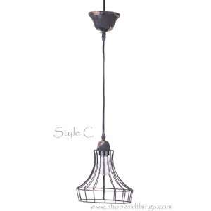  Metal Wire Pendant Hanging Lamp Style C