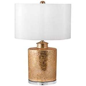    Textured Gold Cylinder Ceramic Table Lamp